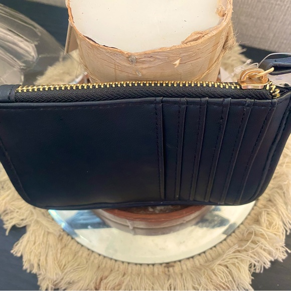 Black Cross Stitched Coin Purse/ Credit Card Holder (wallet) - Picture 5 of 8